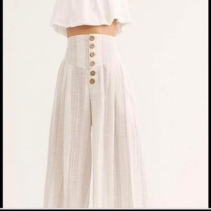 Free People High-Waist, Wide-Leg Pants